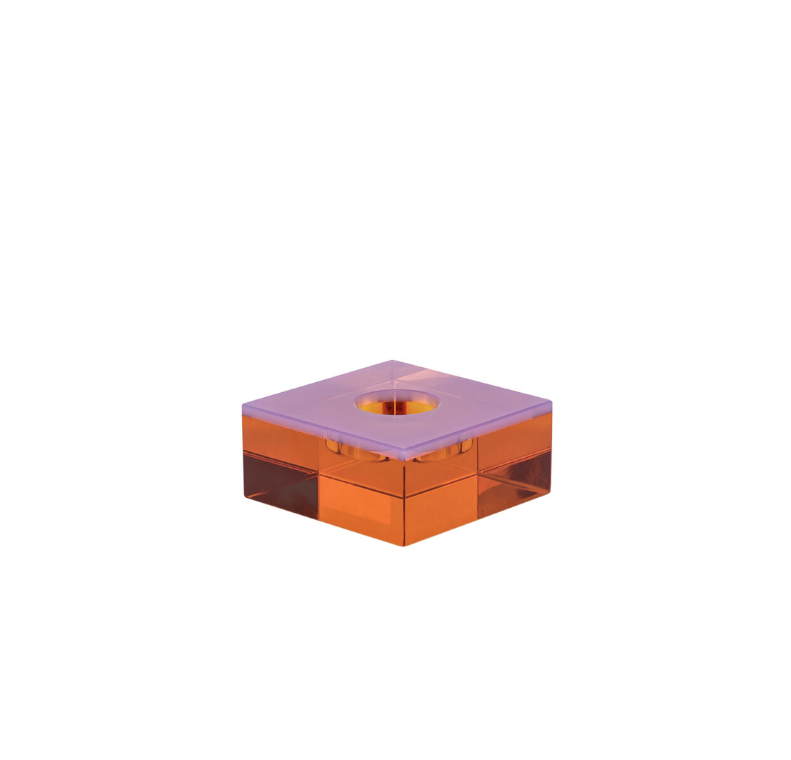 Flux telysholder pink/orange 10x10x4 cm