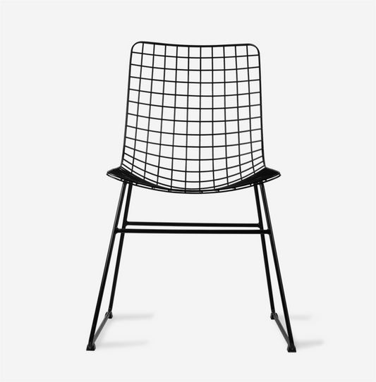 Metal wire chair spisestol 2pk sort