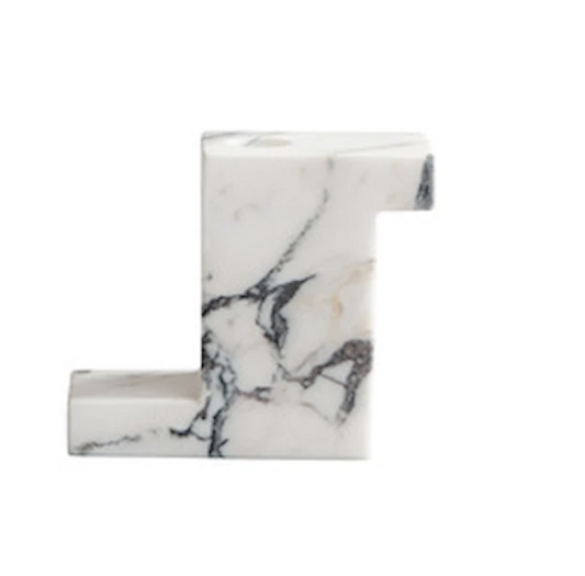 Brick Candelholder calacatta viola marble ,high