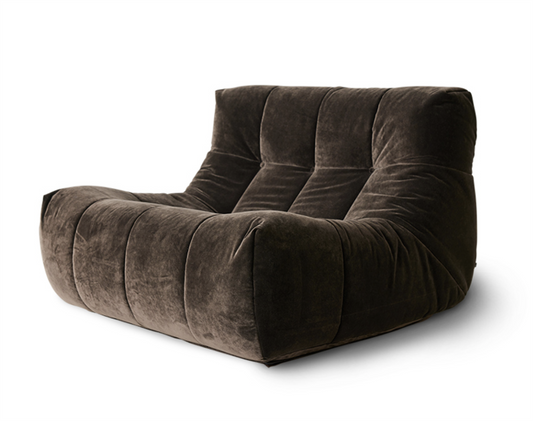 Lazy lounge chair royal velvet espresso brown