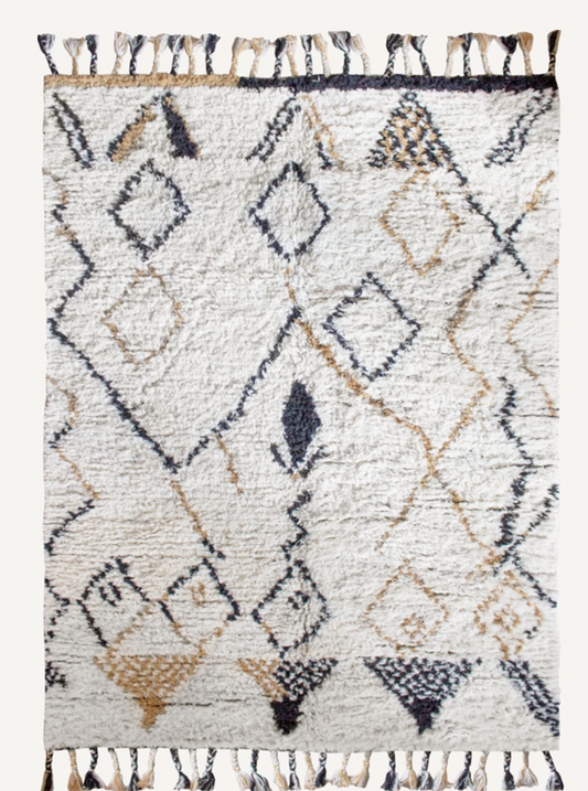 Modern Oriental mønstret Shaggy teppe Saffron 180x270 cm