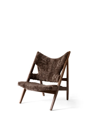 Knitting lounge chair Sheepskin Root/Dark stained oak