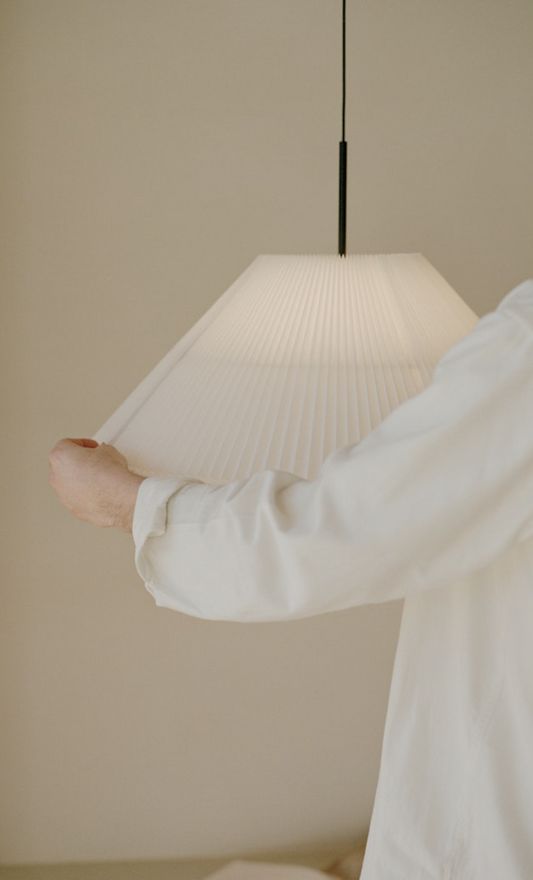 Nebra Pendant Lamp Small White PES Textile