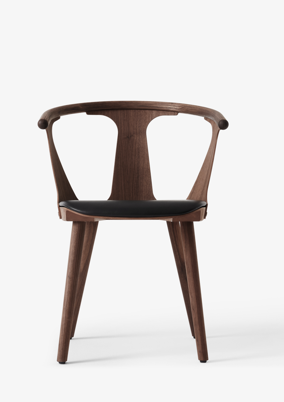 In between chair SK2 oiled walnut w. black silk leather
