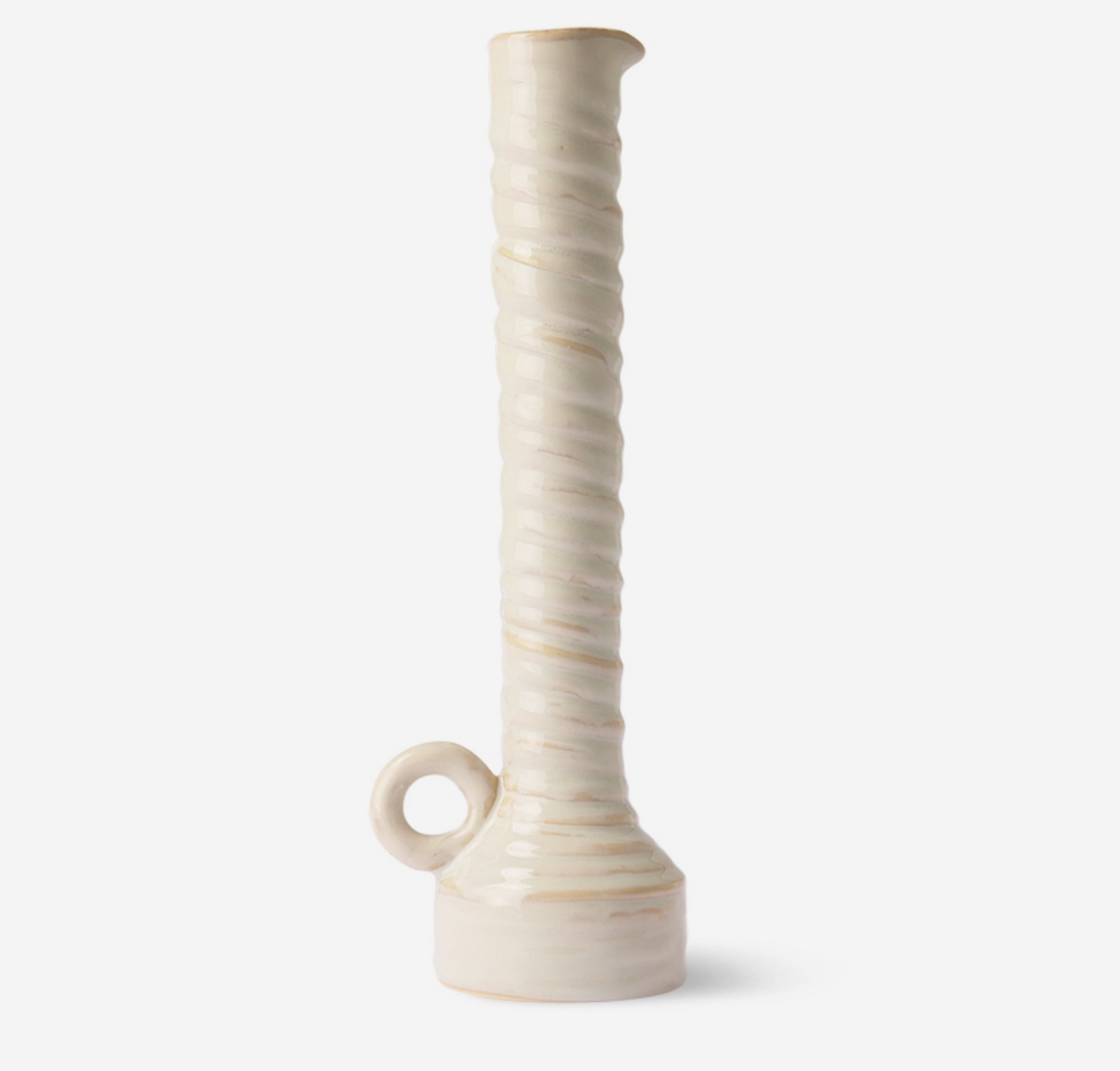 ceramicglazed flower vase cream