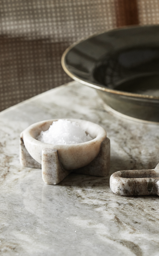 saltskål beige marmor