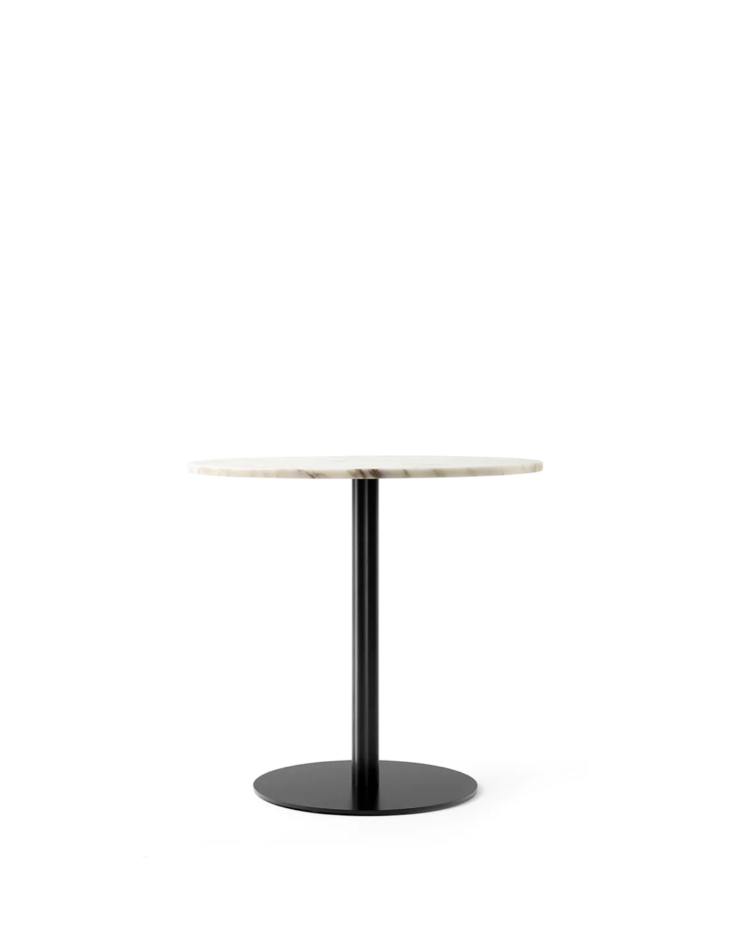 Harbour Column Dining Table / Circular / Black, Off White Marble / Ø80