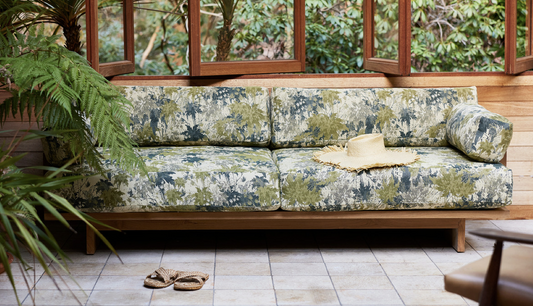 Outdoor Sofa Teak Botanical pattern