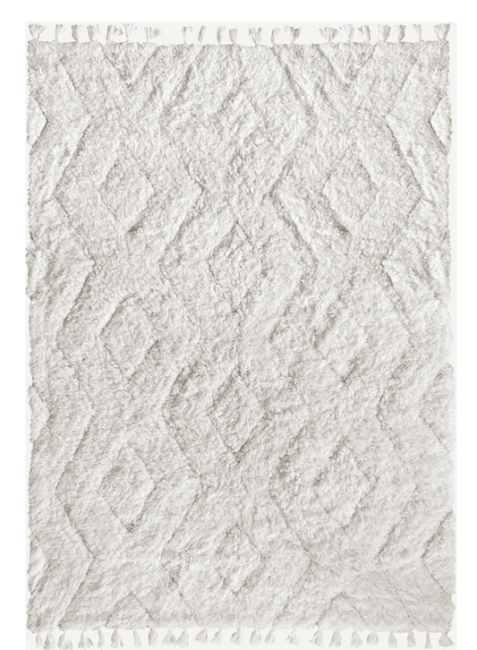 Modern Oriental Shaggy teppe bone white 180x270cm