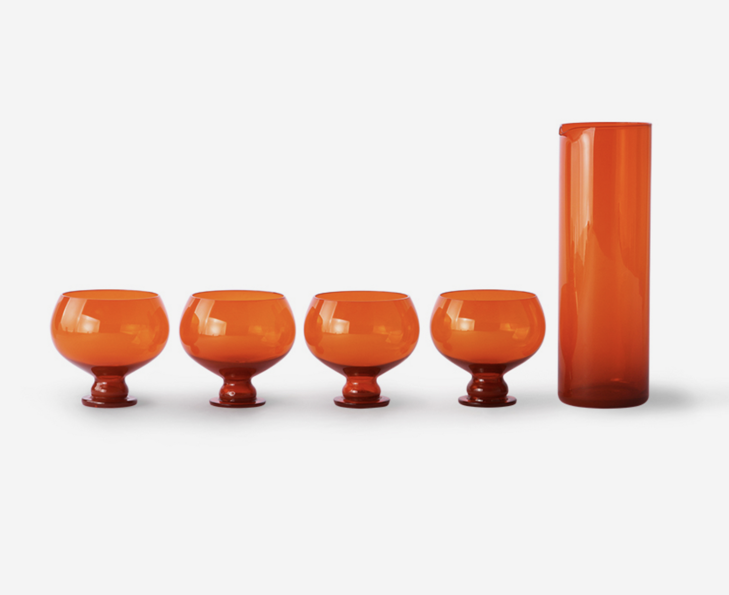funky orange glassware set