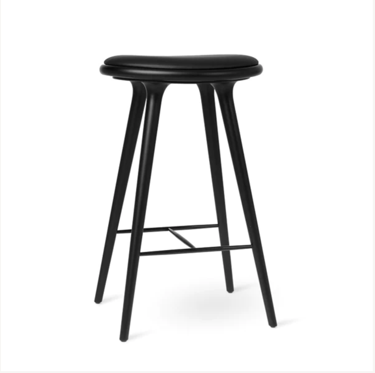 High stool, black stained beech 69 cm