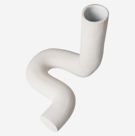 Ceramic Twisted Vase Matt White