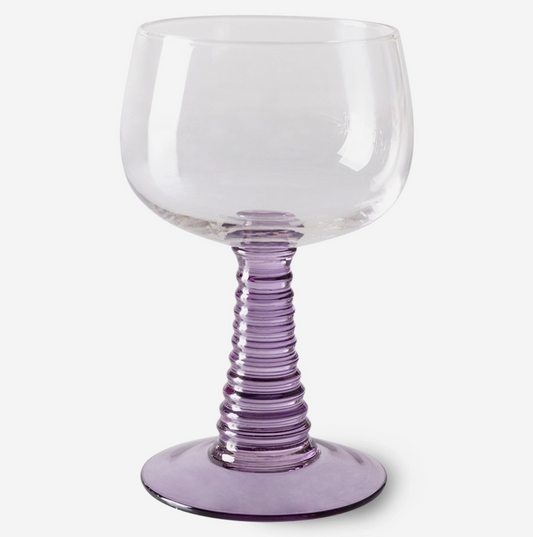 Swirl Wine Glass High - Purple