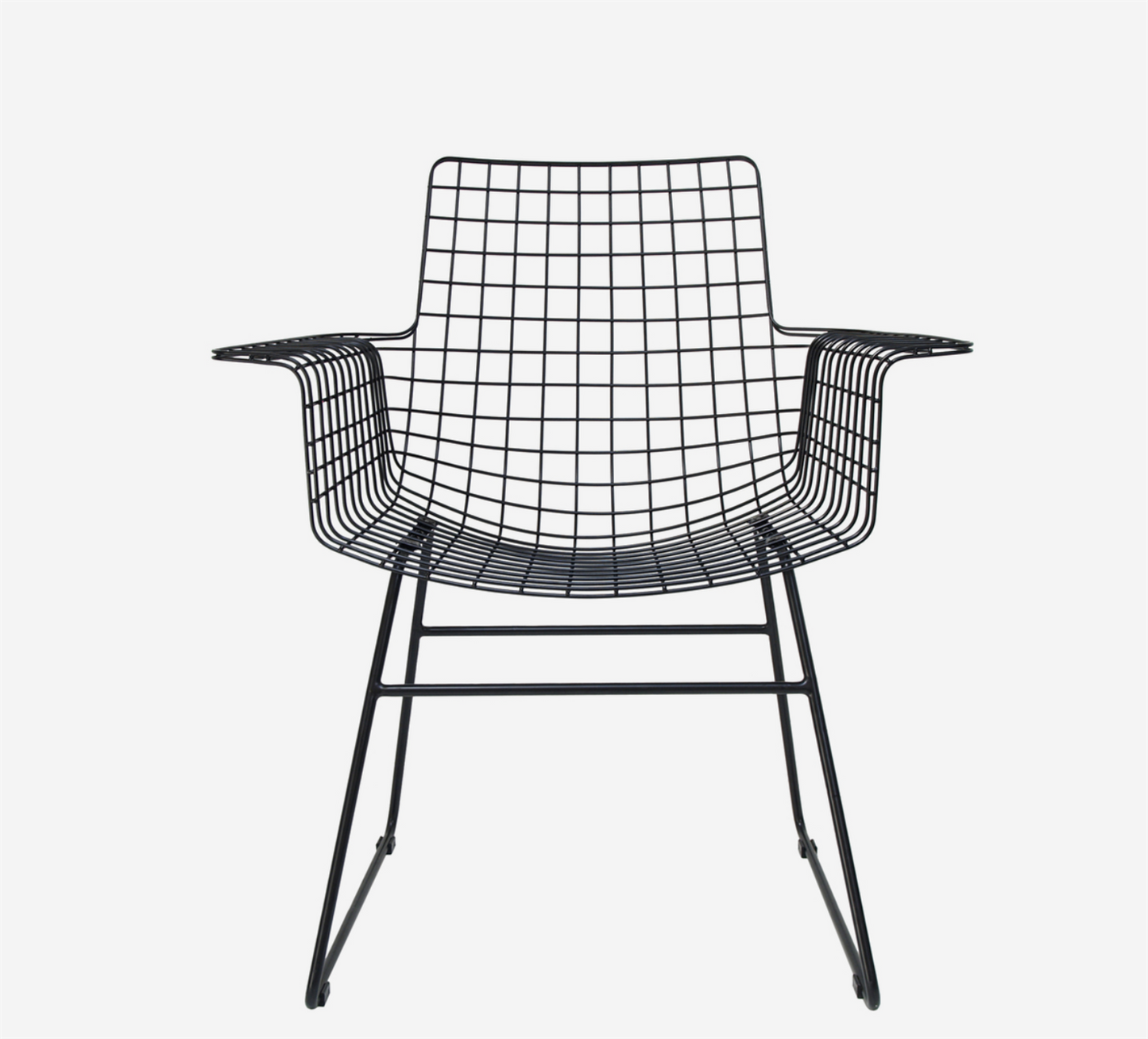 Metal wire chair spisestol m/armlen black