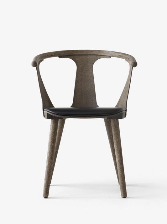 In between chair SK2 smoked oiled oak w. black silk leather