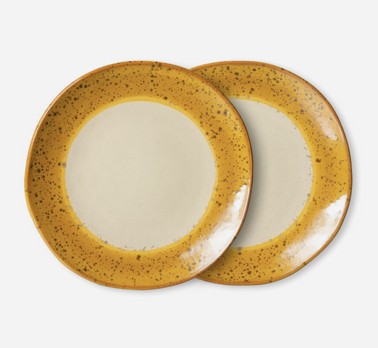 ceramic 70s side plates autumn set 2