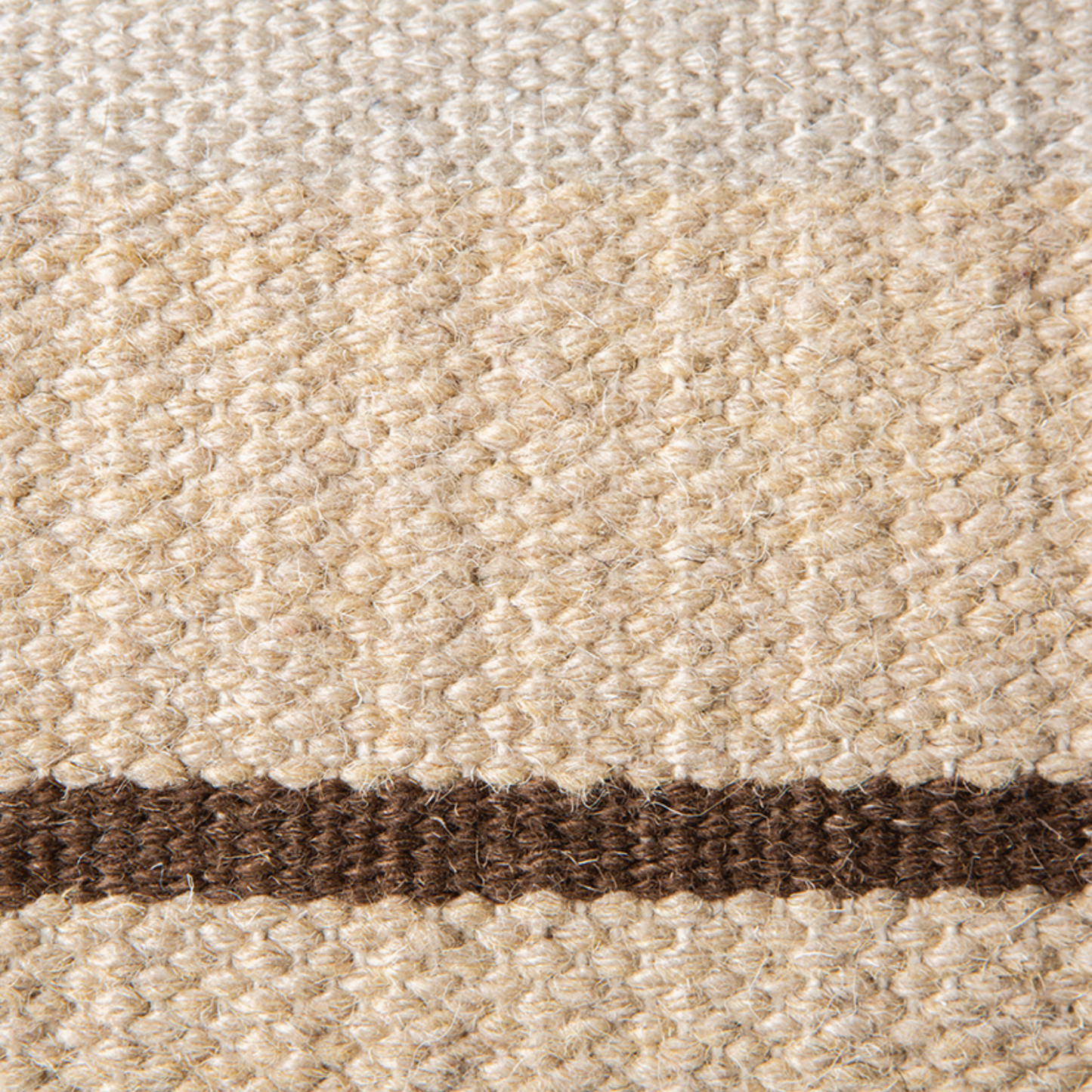 Hand woven wool cushion brown 74x38 cm