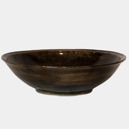 Yuki stor keramikkskål glossy dark brown