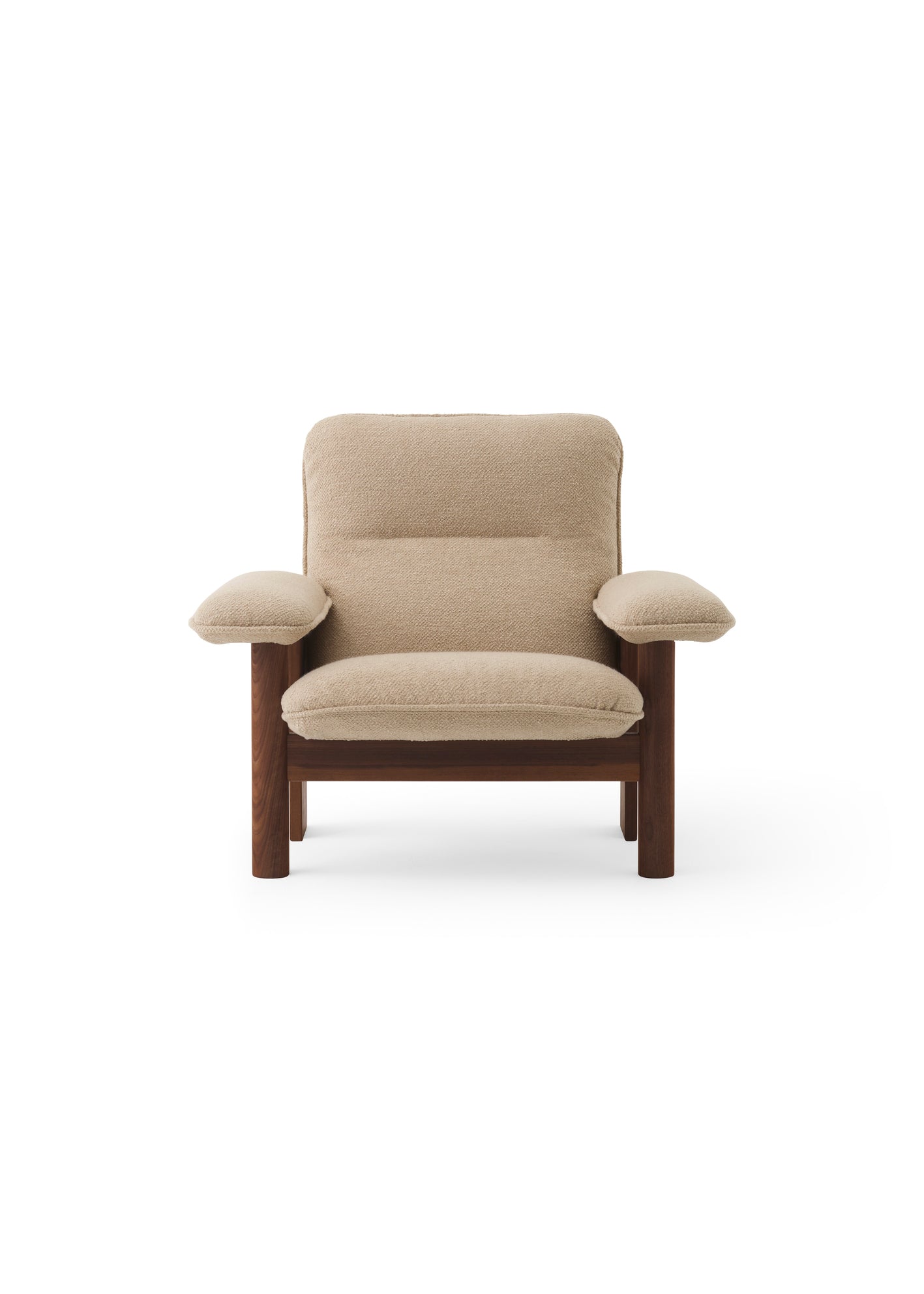 Brasilia lounge chair boucle 02, dark oak