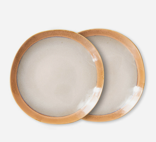 ceramic 70s side plates earth set 2 ACE7073