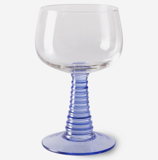 Swirl Wine Glass High - Blue