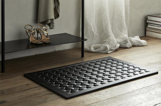 Doormat, weaving, square, black rubber 90x60