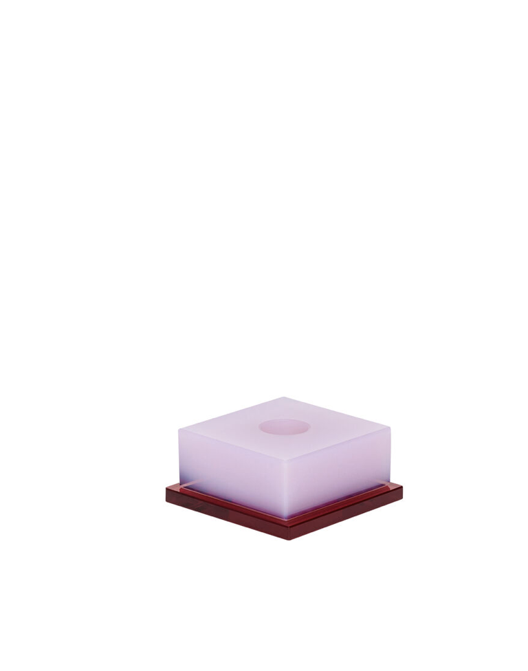 Dust telysholder pink/rose 9x9x4 cm