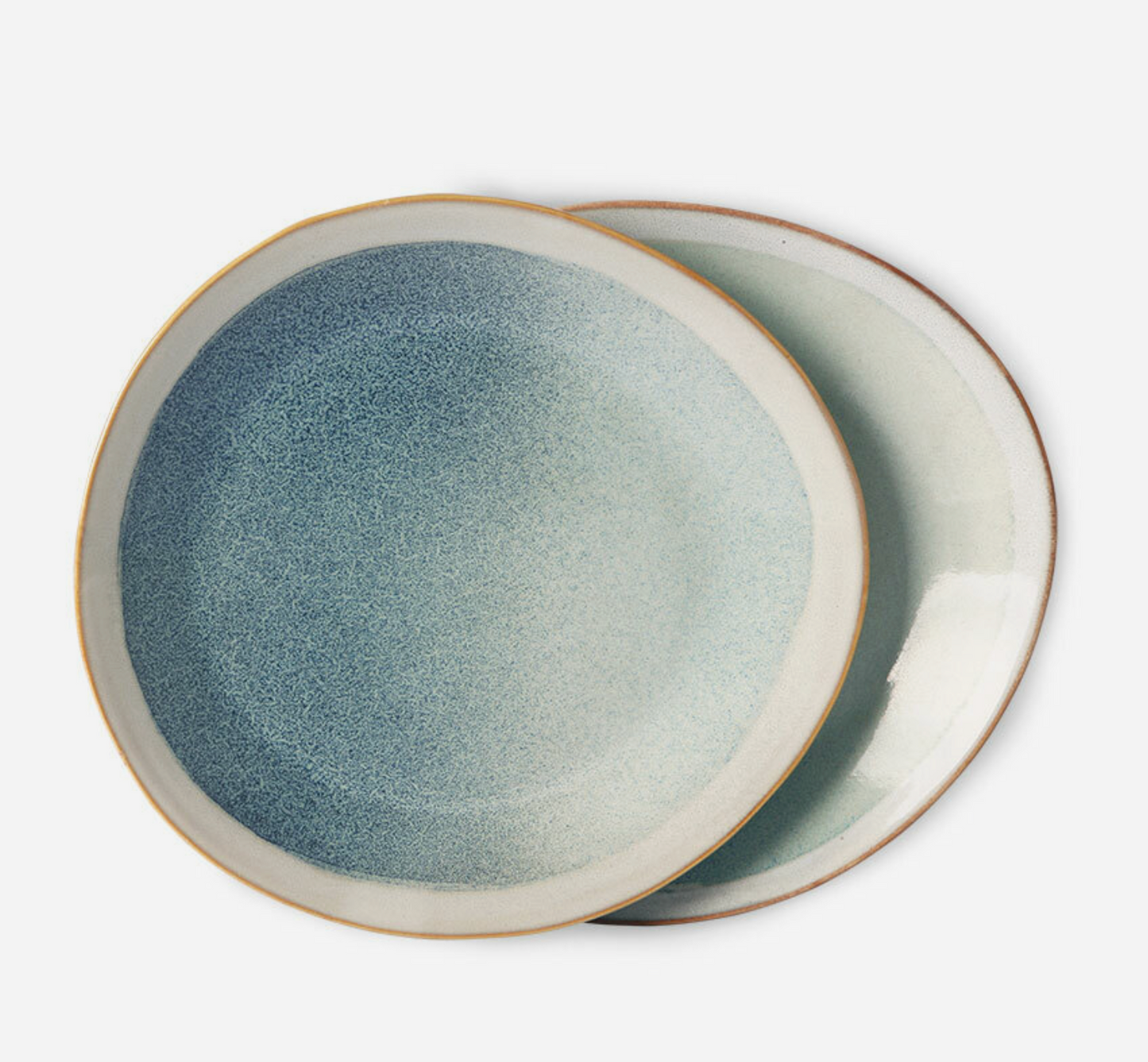 ceramic 70s side plates mist set 2