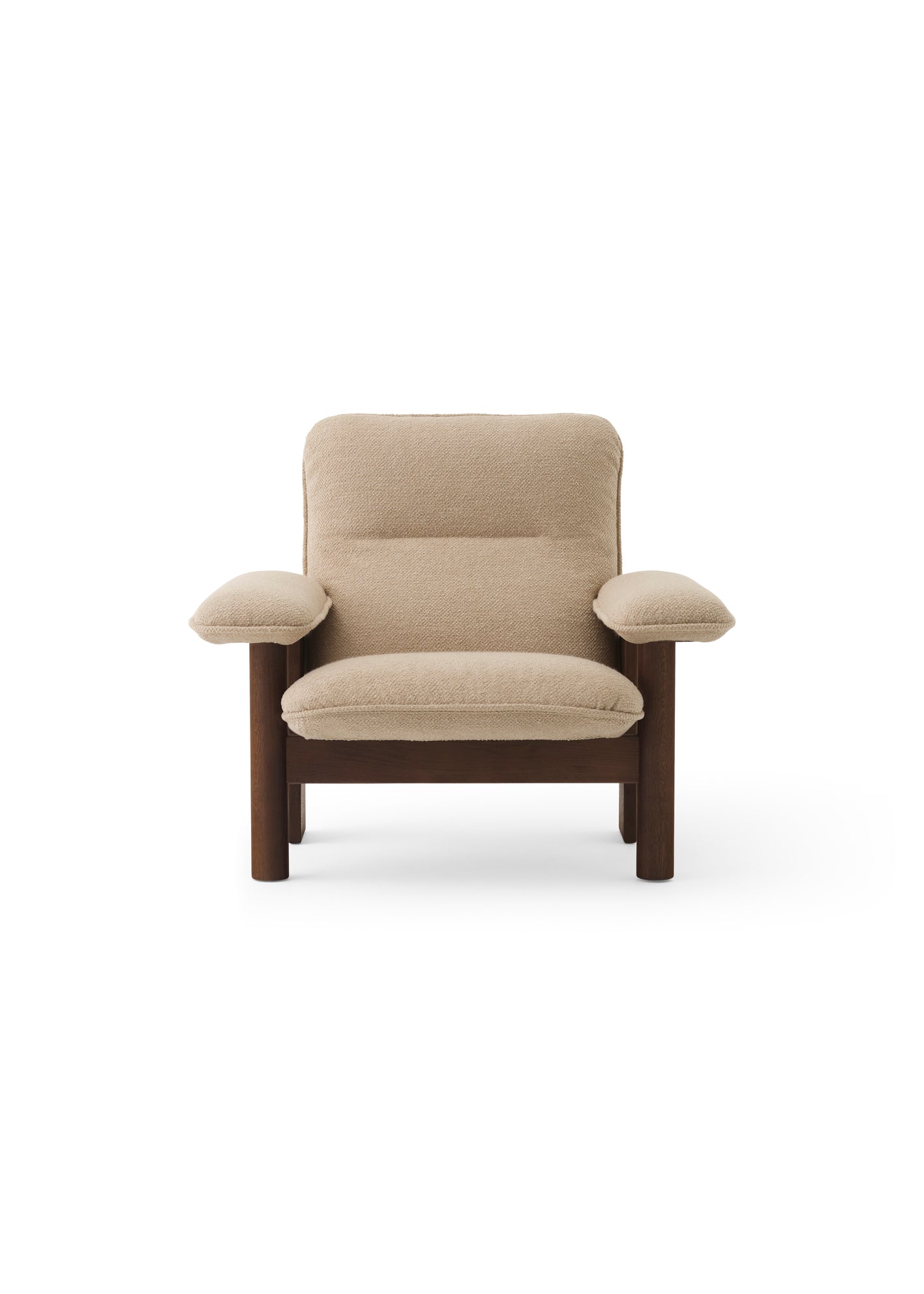 Brasilia lounge chair boucle 02, walnut