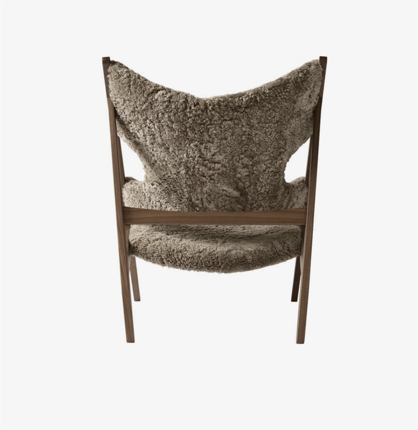 Knitting lounge chair -  sheepskin Sahara/Walnut