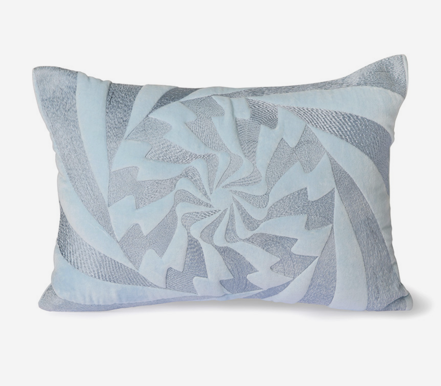 graphic embroidered cushion ice blue 35x50