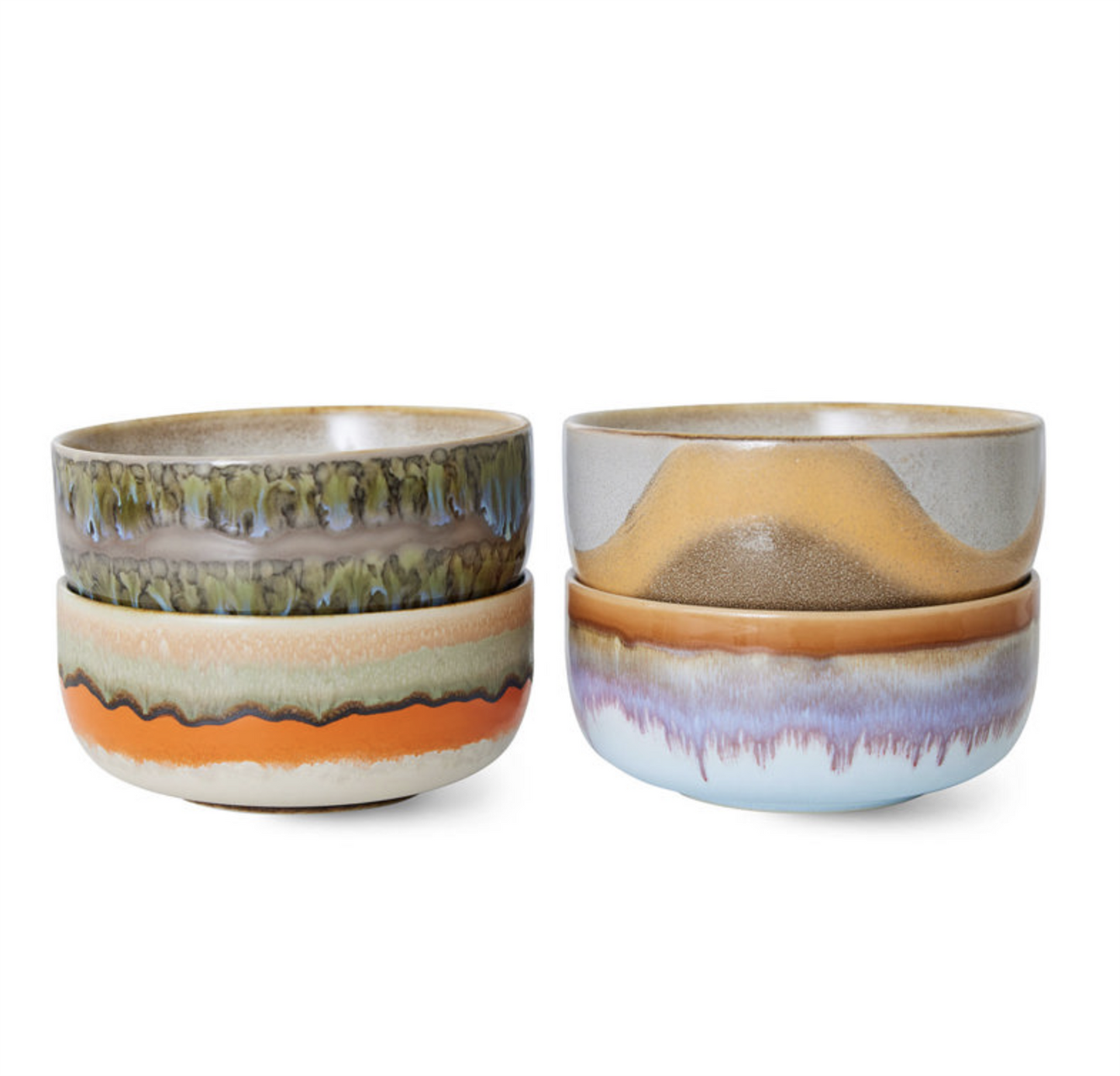 70s ceramics dessert bowls set of 4 reef