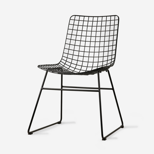 Metal wire chair spisestol 2pk sort