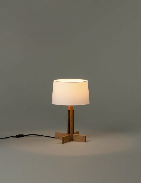 FAD table lamp Natural oak/linen H61 cm