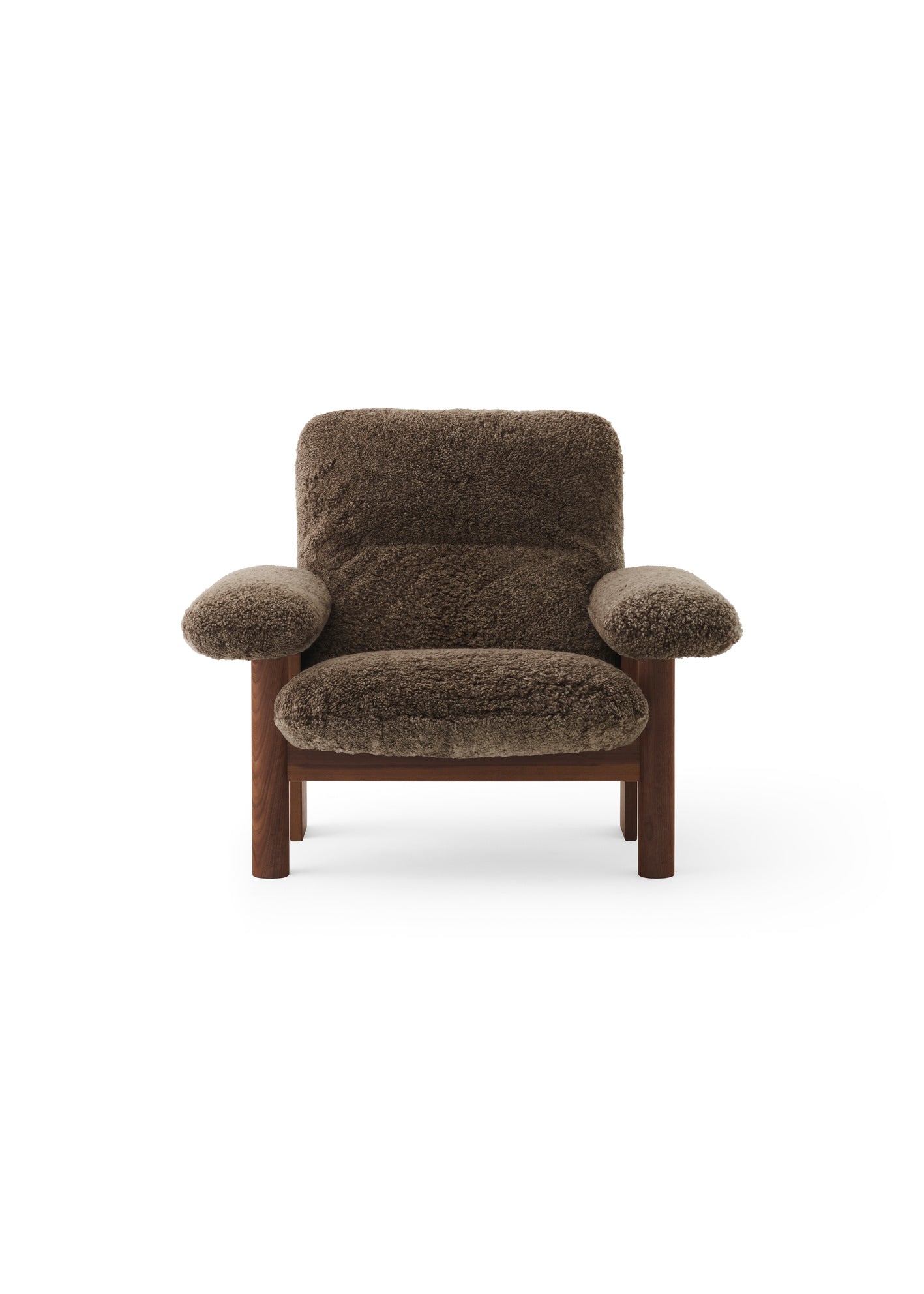 Brasilia lounge chair sheepskin root, dark stained oak