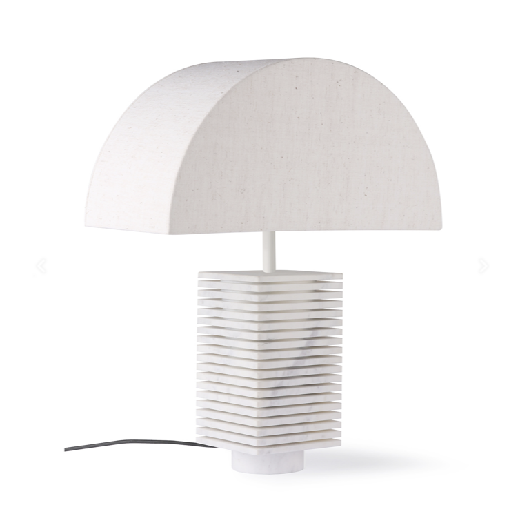 ribbed table lamp base marble