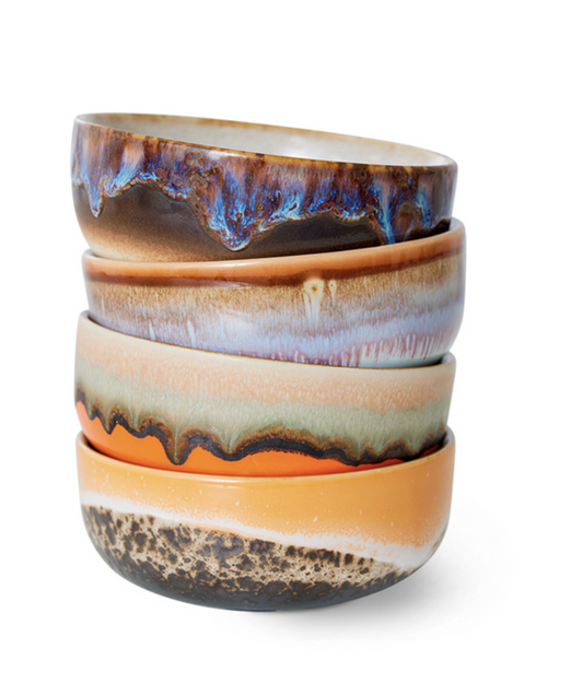 70s ceramics tapas bowls set of 4 crystal