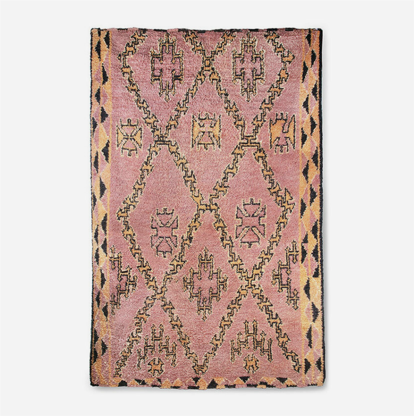 hand knotted woolen berber rug 180x280cm terra/orange